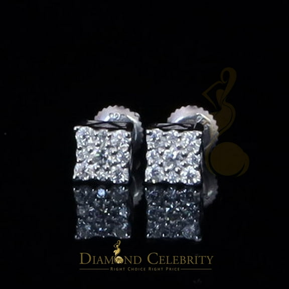 Diamond Celebrity's Women's/Men's 925 Silver White 0.25ct VVS 'D' Moissanite Square Stud Earrings