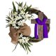 thumbnail image 5 of Corona cruzada de Pascua de 40 cm con el arco elegante para la puerta de guirnaldas de guirnaldas para colgar (púrpura), 5 of 9