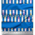 thumbnail image 1 of Soimoi Blue Poly Georgette Fabric Bottle Bar Printed Fabric 1 Yard 52 Inch Wide, 1 of 5