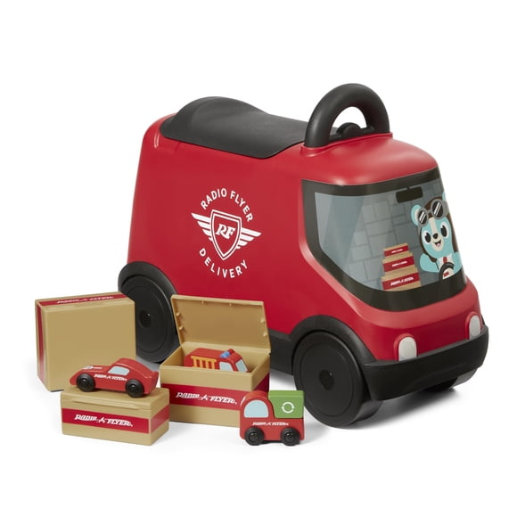 Furgoneta de reparto Ride On Toy Radio Flyer para niños de más de 2 años, roja