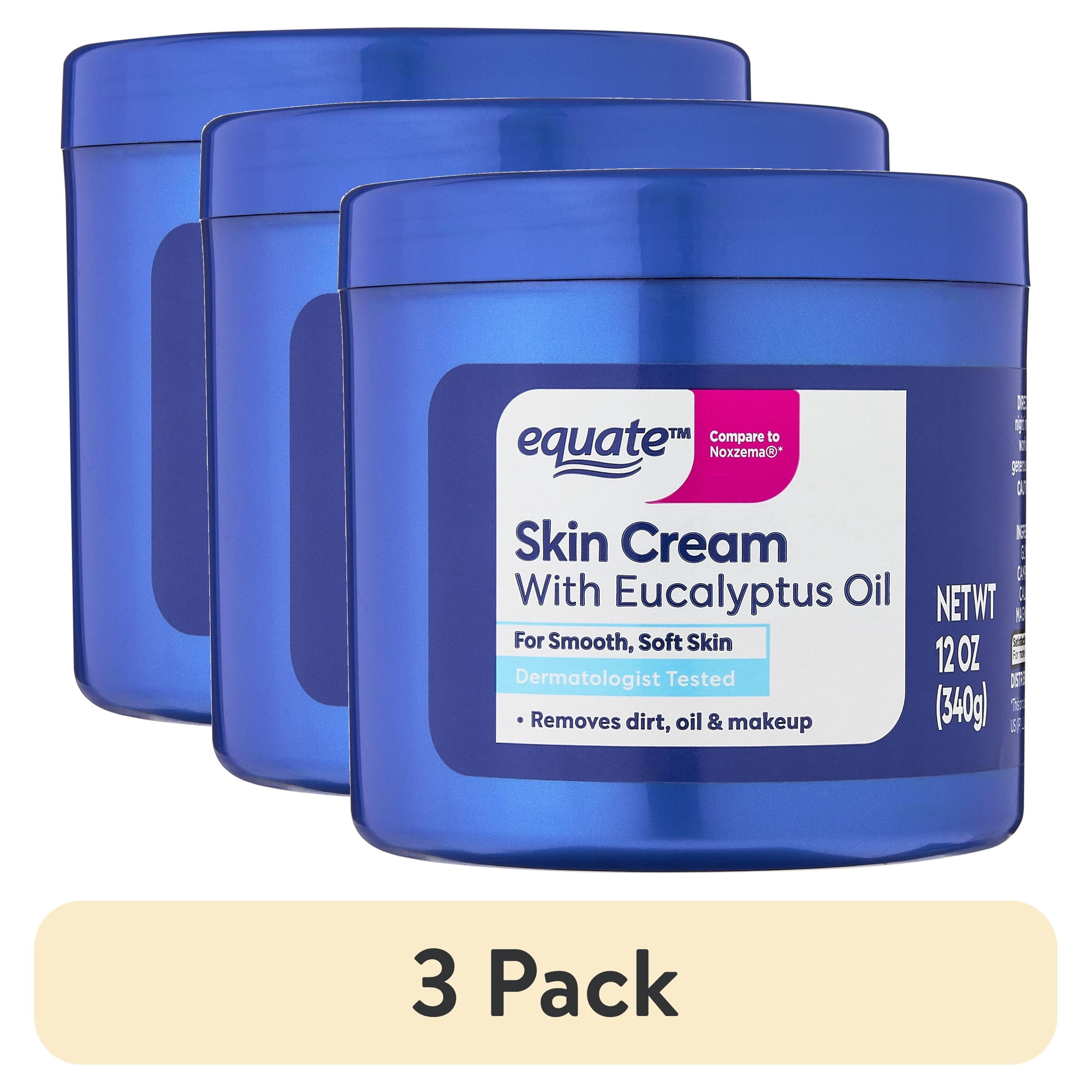 (3 pack) Equate Skin Cream with Eucalyptus Oil, 12 oz