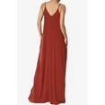 thumbnail image 2 of TheMogan Women's Casual V-Neck Draped Jersey Cami Long Maxi Dress W Pocket Summer Beach Dark Rust L, 2 of 6