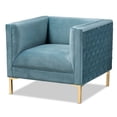thumbnail image 1 of Baxton Studio Seraphin Light Blue Velvet Armchair, 1 of 9