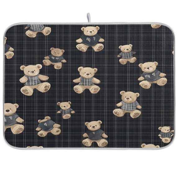 BZSMCE Dish Drying Mat Hoodie Bears Printing Design Drying Mats