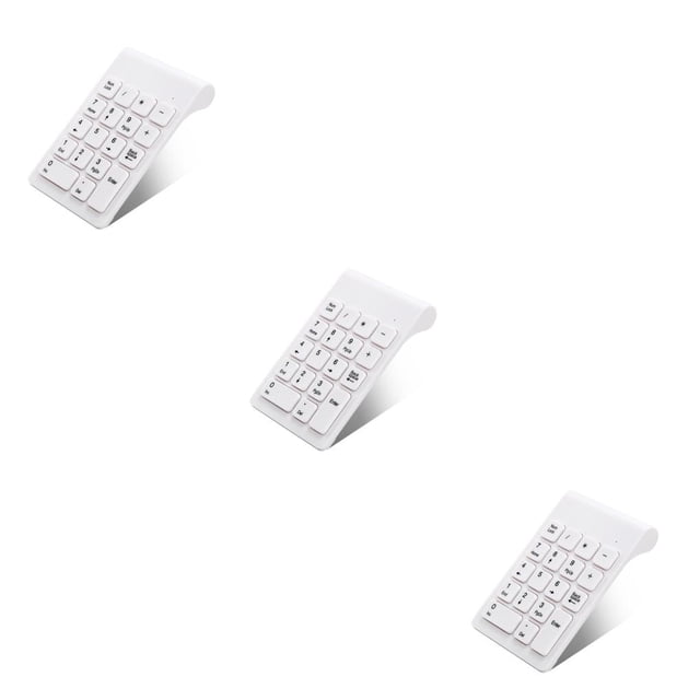 crativent Small-size USB Wireless 18 Keys Keyboard Number Home Use for Laptop Accounting Teller Computer Desktop PC White 3Set
