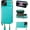 Mint Green, variant on Crossbody Wallet Case for iPhone 14 iPhone 13, RFID Blocking Leather Purse Case with Card Holder, Protective Handbag Flip Cover with Zipper Wrist Strap Lanyard for Women 5G 6.1 Inch (Brown)