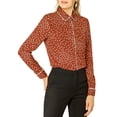 thumbnail image 6 of MODA NOVA Junior's Long Sleeve Button Down Polka Dots Shirt Caramel XL, 6 of 6