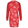 thumbnail image 5 of Women's Casual Long Pullover Christmas Printed Sweatshirt Dress Long Sleeve Round Neck Mini Holiday Sweater Dresses, 5 of 6