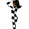 thumbnail image 7 of Black and White Checkered Pattern Half Dleeve Split Dress long sleeve dresses evening dress women evening dress womans clothing, 7 of 7