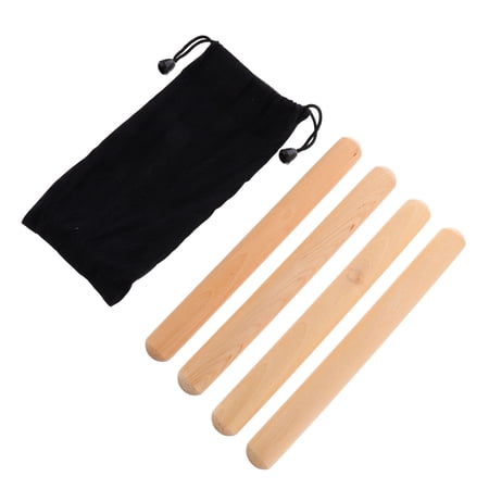 WORGEOUS 2 Pairs Lummi Stick Wooden Musical Percussion Instrument with Bag for Kids