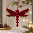 thumbnail image 3 of Hanging Christmas Tree Ornament, Wooden Dragonfly Pendant for Xmas Holiday Decoration, 3 of 7
