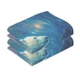 thumbnail image 3 of joogoo 2 PCs Hand Towels Sets Polar Bear in Night Cotton Face Towel Bathroom Decorative, 3 of 7