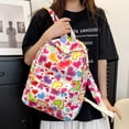 thumbnail image 4 of Mochila de viaje informal con estampado de corazones coloridos, mochila escolar para niñas, 4 of 7