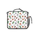 thumbnail image 3 of Football and Hockeyball White Pattern Bento School Insulated Lunch Bag Box with Shoulder Strap and Bottle Holder, 11" X 9.5" X 3.5", 3 of 5