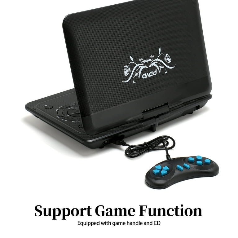 Portable 13.9' DVD Player, Swivel Screen, Rechargeable, Support CD