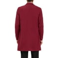 thumbnail image 3 of INSPIRE CHIC Men's Coats Solid Color Notched Collar Single Breasted Winter Long Coat XL Burgundy, 3 of 7