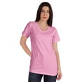 thumbnail image 1 of Inkmeso Basic V-neck Jersey T-shirt Short Sleeve Long Length Tee Workout Top For Womens, 1 of 8