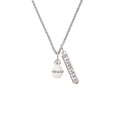 thumbnail image 2 of Delight Jewelry White Easter Egg with Clear Crystal Band Silvertone Forever Bar Charm Necklace, 23", 2 of 4