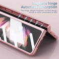 thumbnail image 7 of MonsDirect for 7.6 inch Samsung Galaxy Z Fold 4 5G 2022 Case with S Pen & S Pen Holder, Two Hinge Protection Plating Frame PC Cover, Shell Membrane Integrated Case with Stand & Lens Protection, Pink, 7 of 7