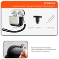 thumbnail image 5 of Rugged Case for AirPods 4 & 5, Fiber Patterns Shockproof Cover for AirPods 5th / 4th Gen with Skull Switch and Carabiner, 5 of 6