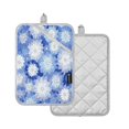 thumbnail image 2 of 2 Pack Pot Holders for Kitchen Heat Resistant Hot Pads Sets for Cooking Baking Blue and White Snowflake, 2 of 7