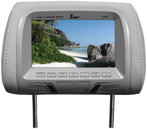 Tview T726PLGR 7" TFT/LCD Car Headrest With Monitorpair Gray 
