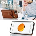 thumbnail image 2 of Allytechgroup Wallet Case for Apple iPhone 8 Plus/7 Plus, RFID Blocking Crossbody Shoulder Strap Hand Wrist Cards Holder Ring Stand Bumper Drop Protection Phone Case for Girls Women, Brown, 2 of 9
