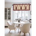 thumbnail image 2 of Christams Elk Valances for Windows, Red Black Buffalo Plaid Linen Texture Light Filtering Window Treatment Valances, Rod Pocket Small Curtains for Kitchen/Bathroom, 60"x18", 2 of 9