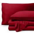 thumbnail image 1 of Bare Home Bamboo Sheet Set - Made from Rayon Fibers - Deep Pockets - 3 Piece - Twin XL, Red, 1 of 7
