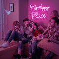 thumbnail image 7 of Our Happy Place LED Neon Sign for Wall Decor, USB Power Led Neon Lights for Bedroom, Birthday Wedding Party Decoration Neon Sign for Selfie Point - 13.7x10.6 Inch - Pink, 7 of 7