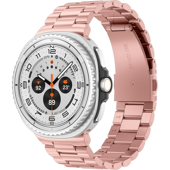 REQO Metal Band Compatible with Samsung Galaxy Watch 8 40mm 44mm/8 Classic 46mm Band Men Women, Stainless Steel Chain Strap with Folding Clasp for Galaxy Watch 8 Bands