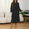 thumbnail image 6 of Roncen Women Plush Zipper Robe, Long Fleece House Coat Nightgown with Pockets Solid Bathrobe, 6 of 8