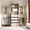 White Oak, variant on Homieasy 4-9 Ft Adjustable Wooden Closet Organizer System with 4 Drawers, 4 Hanging Rods & Shelving Towers - Heavy Duty Walk-in Wardrobe Rack, Space-Saving Design, Easy Assembly,White