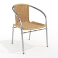 thumbnail image 2 of Emma + Oliver Aluminum and Beige Rattan Indoor-Outdoor Stack Chair, 2 of 12