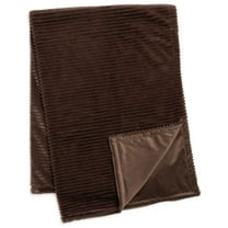 Drew & Jonathan Home Cut Faux Fur Solid Throw, Brown, 50" x 70"