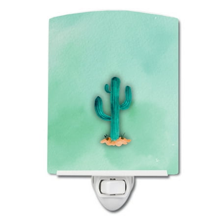 

Caroline s Treasures BB7369CNL Western Cactus Watercolor Ceramic Night Light 6x4x3 multicolor