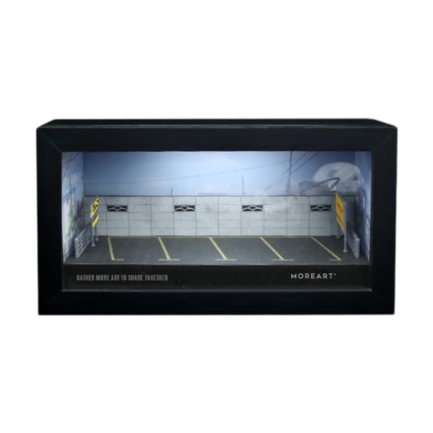 Molde de garaje para coche a escala 1:64 con LED, coleccionables, decoración de mesa, garaje para vehículos Estilo B