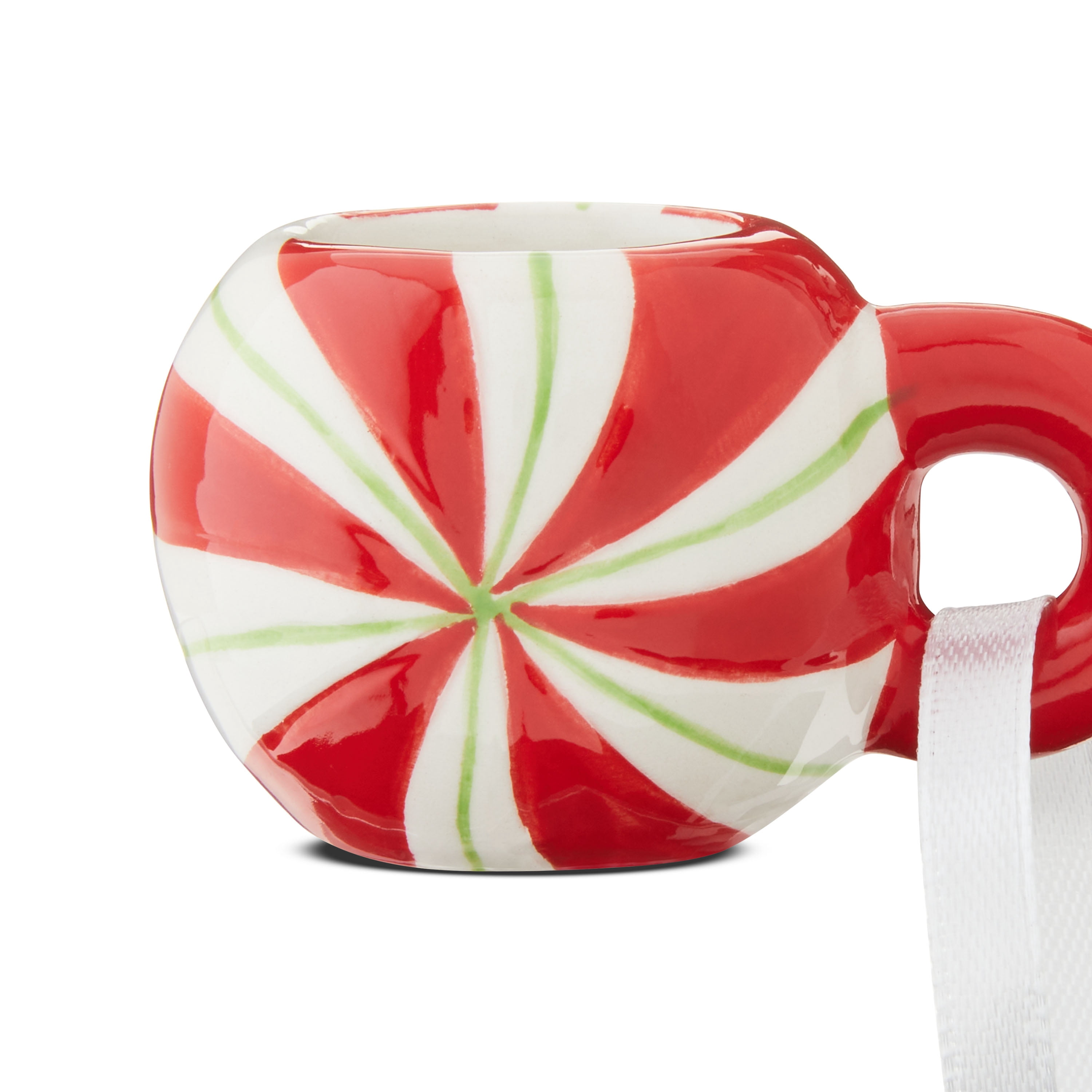 Mr. Christmas Mini Peppermint Mug Ornaments 1.5", Red