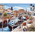 thumbnail image 1 of Kit de pintura por números sobre lienzo, arte al óleo artesanal, agua, ciudad, decoración de pared del hogar, 50x40cm, 1 of 9