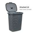thumbnail image 6 of Mind Reader 50L Slim Laundry Hamper, Clothes Basket, Lid, Plastic, 17.65"L x 13.75"W x 21"H, Gray, 6 of 8