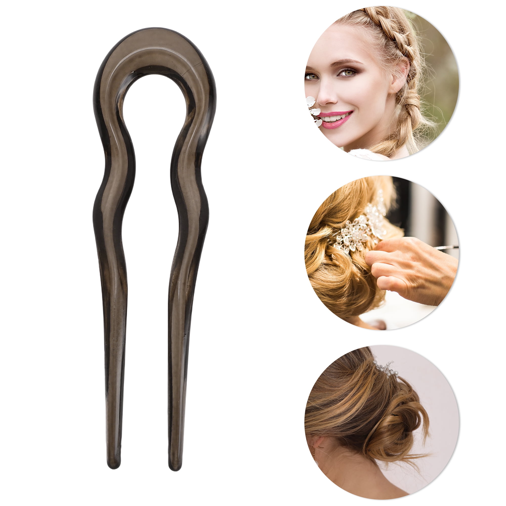 Unique Bargains U-shaped Hair Pin 5.12"x1.38" 1 Pc Dark Gray