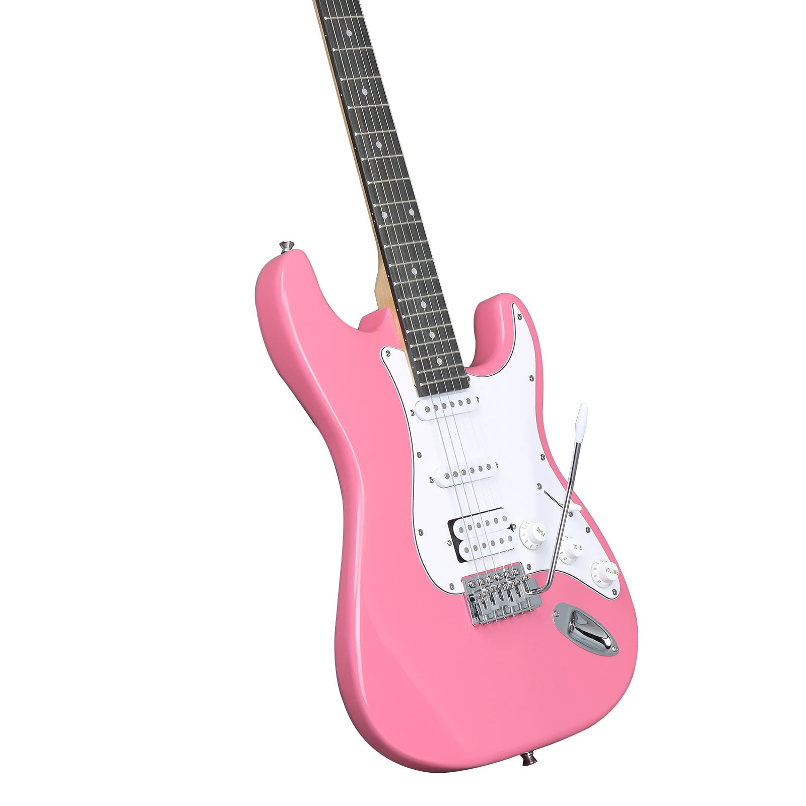 H-S-S Pickup Electric Guitar Kit with 5W AMP Bag Guitar Strap Strings Rose Red