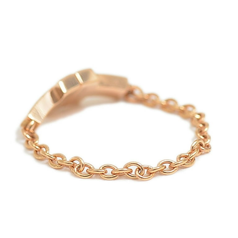 Pre Owned Tiffany T TWO Chain Ring K18PG No.6 Good Walmart
