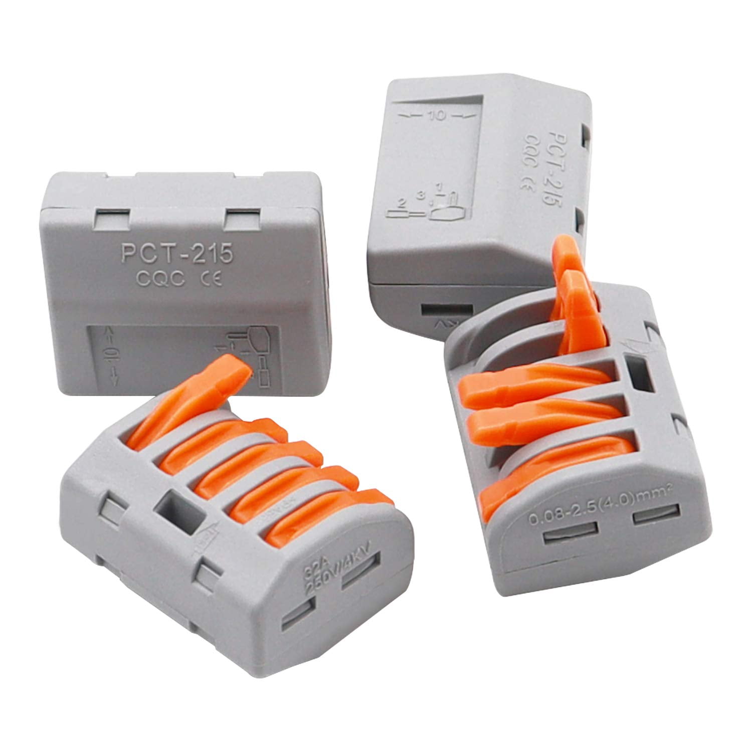 25 pieces of 5-port lever nut conductor compact cable connector quick connect terminals, suitable for various types of wires -215