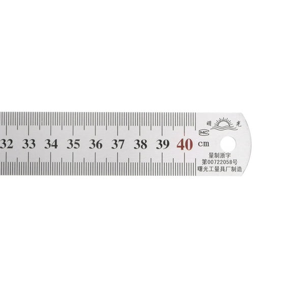 Uxcell Stainless Steel Ruler 16"x1/28"x1-1/7" Straight Edge Measuring Tools for Woodworking Painting Craft