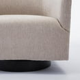 thumbnail image 2 of Comfort Pointe Geneva Oatmeal Wood Base Swivel Chair, 2 of 7