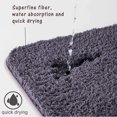 thumbnail image 3 of Bathroom Mat, Shaggy Bath Rugs, Soft Non Slip Rubber Bath Mat Microfiber Thick Water Absorbent Bathroom Rug, Machine Washable(15.75x23.62in,Brown), 3 of 8