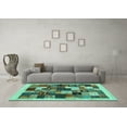 thumbnail image 3 of Ahgly Company Indoor Square Abstract Turquoise Blue Contemporary Area Rugs, 7' Square, 3 of 4