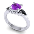 thumbnail image 2 of 2.50 Ct Stylish Round Cut Amethyst & Black Onyx Gemstone Anniversary Ring for Women Solid 18K White Gold Size 8 by Diamond-Capitals, 2 of 8