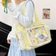 thumbnail image 3 of Guardurnaity Bolso de hombro de nailon con volantes de encaje, estilo moderno y elegante, con correa ajustable. Bolsas de mensajero y de hombro amarillo, 3 of 6